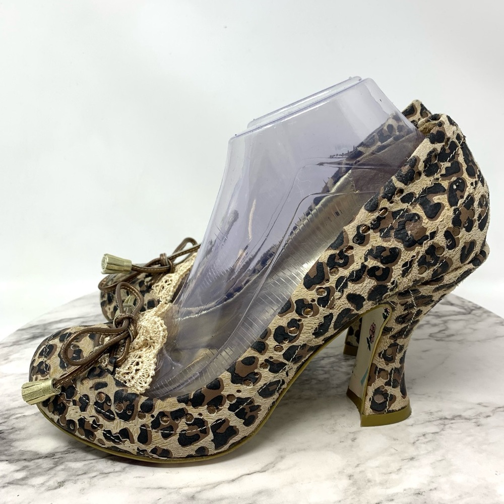 Irregular Choice Edna Leopard Tassel Bow Lace Rococo Pumps 10 Coquette Girl - Picture 3 of 14